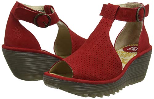 Fly London Women's T-Bar Sandals, Lipstick Red, 39 #TOP6