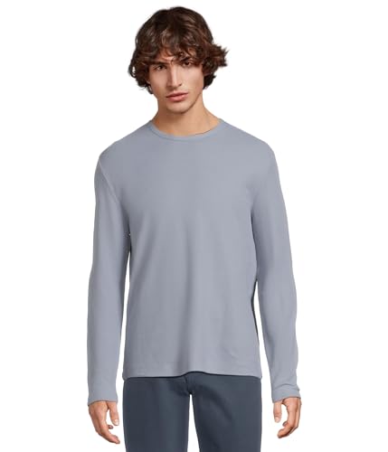 Pima Pique L/S Crew pour Homme Vince Manches Longues Coton Bleu M