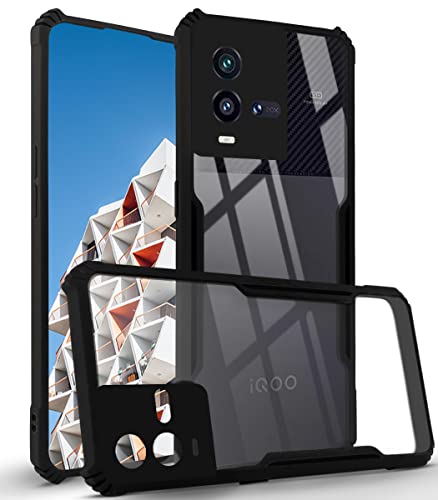 Image of Jkobi Back Cover Case for Vivo iQOO 9T 5G (Shockproof with Polycarbonate Clear Panel | Professional Black)