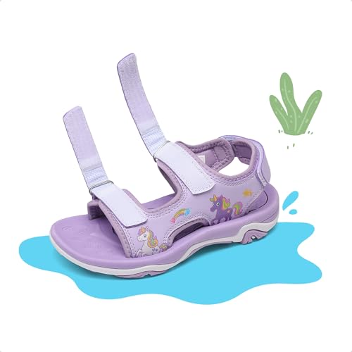 Image of DREAM PAIRS Boys Girls Summer Sandals | Outdoor Athletic Kids Sport Water Shoes Anti-slip Toddler Lightweight Comfortable Cute Cartoon Quick-drying