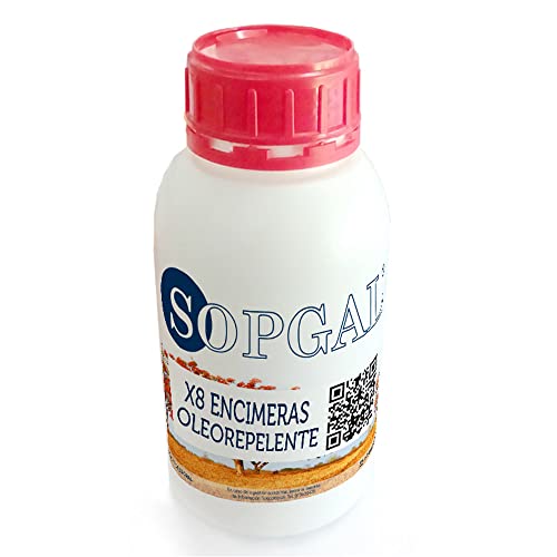 X8 Oleorrepelente "2 en 1" Especial encimeras de granito, mármol, cuarzo... - Tratamiento invisible para cocinas o baños que repele grasas y aceites y evita manchas y malos olores - Sopgal (1 Litro) Cover