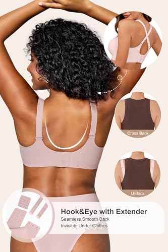Image of HORISUN Wireless Bras for Women Soft Comfortable No Underwire T Shirt Bra Seamless Full Coverage Bras with Support