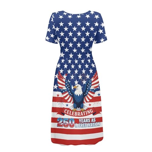 Image of Women's Summer Dresses Short Sleeve Formal Dresses with Pockets | Lightweight polyester fabric delivers cool airflow during hot summer outdoor activities