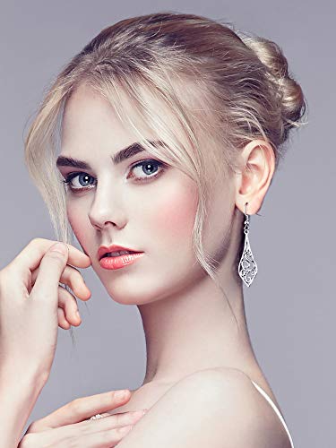 7 Pairs Celtic Knot Earrings Boho Fashion Drop Dangle Earrings for Women Knot Silver Teardrop Hoop Vintage Statement Jewelry (Elegant)3