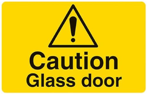 Papapatch Caution �K���X �h�A �x���T�C�� �r�j�[�� �� �m�[�g�p�\�R�� �� ���� �f�J�[�� �X�e�b�J�[ (STK-Caution - Glass-Door-YL)