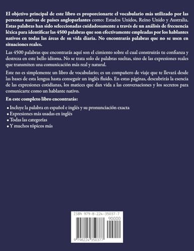 4500 Palabras más Usadas en Inglés: Aprende a Pronunciarlas y Escribirlas Perfectamente- Utiliza el