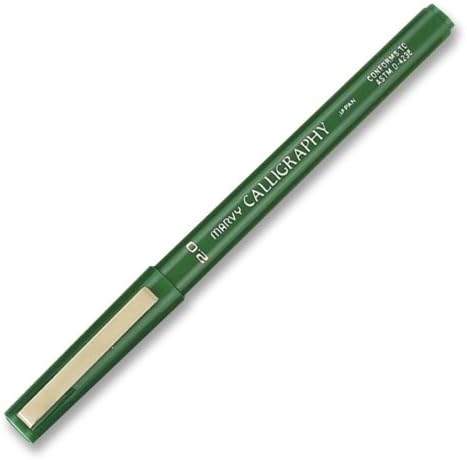 Marvy Calligraphy Marker - Fine Pen Point Type - 2 mm Pen Point Size - Green Ink - Green Barrel - 1 Each