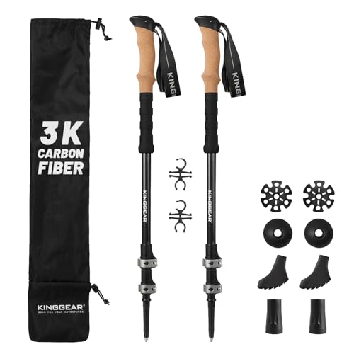 KINGGEAR TPC-3K Carbon Fiber Hiking Poles