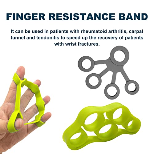 Vingerpolsversterkerset, 3 handgreepversterkers en 2 vingerweerstandsbanden voor trainingsstressverlichting… - Image 7
