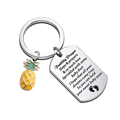 BAUNA IVF Infertility Jewelry Fertility Prayers Key Chain I Hope That All Your Dreams Come True IVF Pregnant Wish Gift (IVF Infertility Jewelry)
