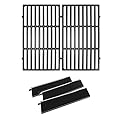 Utheer 7637 Cast Iron Cooking Grid Grate 17.5 x 10.2 Inch,7635 Flavor Bars 15.3 inch for Weber 46010074 Spirit 200 E210 S210 Series Gas Grills, Grill Replacement Parts for Weber 7637 Gas Grills with