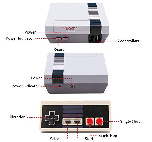 Classic Mini Retro Game Console, EFFUN Retro Game Console with Built-in 620 Games and 2 NES Classic Controller, AV Output Video Game for Kids Gift, Birthday Gift Happy Childhood Memories
