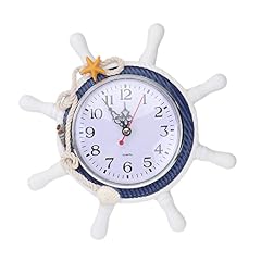 IMIKEYA Mediterranean Style Wall Clock Nautical Steering Wheel Silent Wall Clock Nautical Coastal photo IMIKEYA Mediterranean Style Wall Clock Nautical Steering Wheel Silent Wall Clock Nautical Coastal