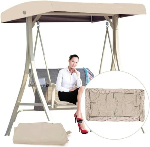 BTURYT - BTURYT Replacement Canopy for Swing Seat 3 Seater Garden Hammock Cover, 210D Oxford Cloth Patio Swing Top Cover with 4 Reinforced Corner Pockets,191x120x18/23cm - -6%