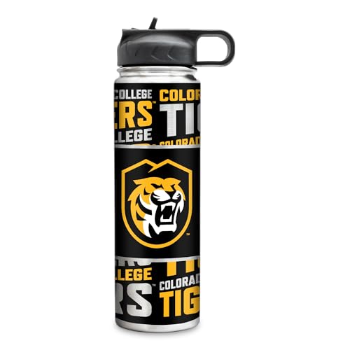 Rico Industries NCAA Colorado College Tigers Standard 22oz Stainless Steel Tumbler with Lid - Great For Coffee, Tea, Water or Cocktails