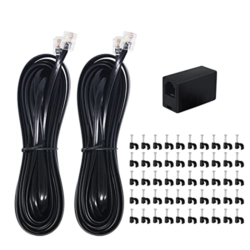 Câble téléphonique RJ11 6P4C de 4,6m avec prolongateur et cavaliers pour modem et fax