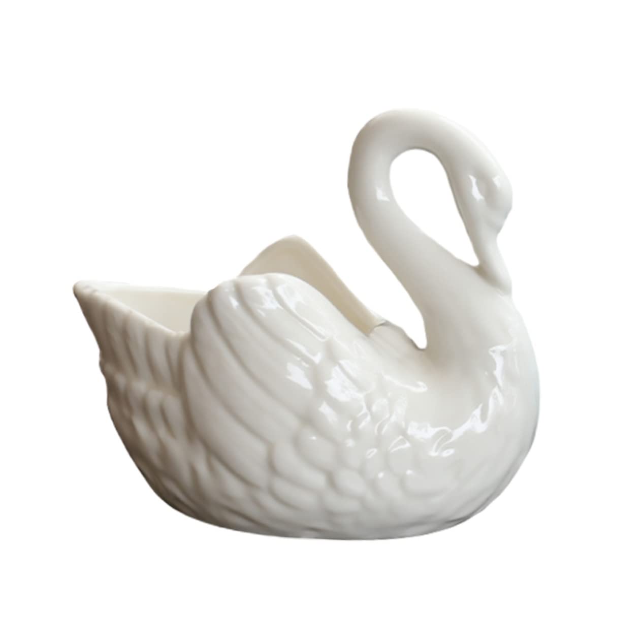 Cabilock1pc Little Swan Flower Pot Mini Vases for Flowers Small Plant Pots Indoor Desk Topper Succulent Planter Ceramic Swan Planters for Outdoor Plants Succulents Flower Pot Bonsai Pot