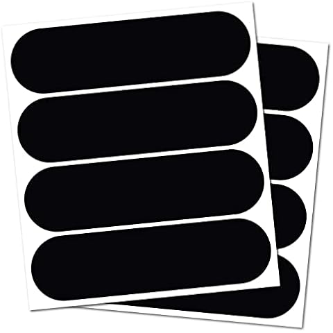 B REFLECTIVE - 2 x Kit of 4 Reflective Stickers Motorcycle Helmet - Size Stripes Approved FR Visibility - Sober & Design - Optimised Grip – Black Cover