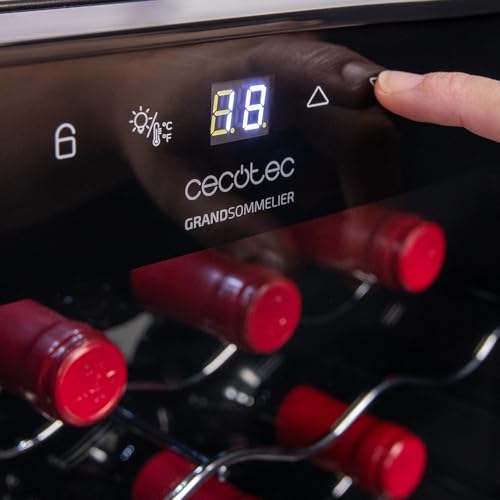 Cecotec Vinoteca 34 botellas Bolero grandsommelier 34030 black compressor, 80 L, Enfriamiento por compresor, Temperatura regulable de 5 a 18ºC, Control táctil, Display, LED interior. - imagen 8