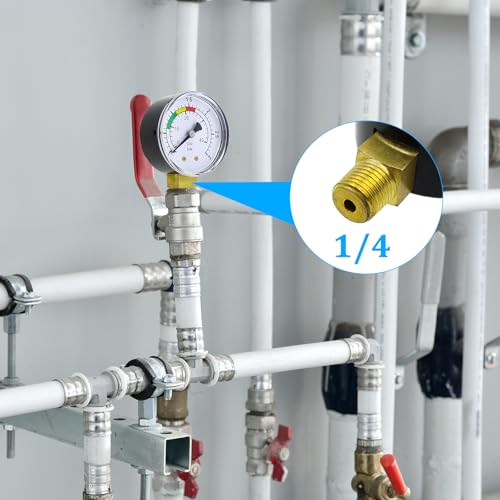Manometer 1/4 zoll Pool Manometer Präziser Wasserdruckmesser 0-3BAR/PSI Wasser Manometere Schwimmbad Druckmesser für Sandfilteranlage Pool und Fischteiche Filter und Pumpen