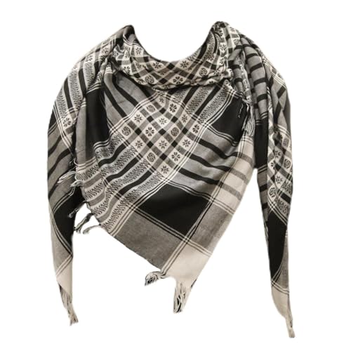 Image of Cotton Shemagh Keffiyeh Scarf - Lightweight Tactical Desert Head Neck Wrap, Sun Protection Outdoor Scarf for Summer Hiking