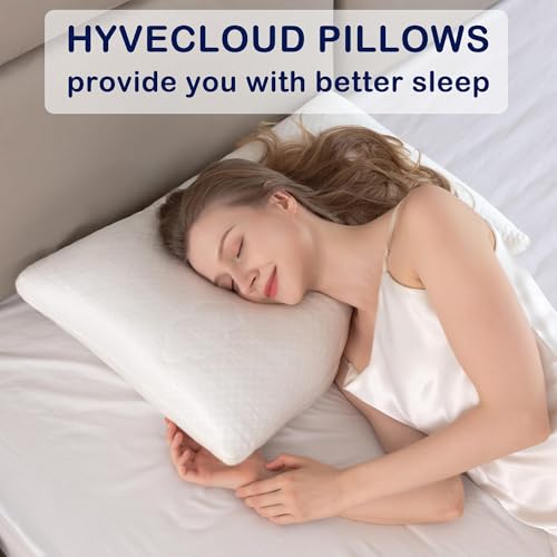 Cooling Memory Foam Pillows Deep Sleep Bed Pillow & Washable Cover Cooling Pillow for Neck Pillow for Shoulder & Back & Side Rectangular White-Cooling++ (Queen+Extra Fill) Pack of 2