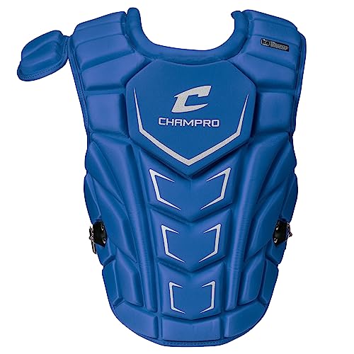 Champro Optimus Mvp Plus Chest Protector For Commotio Cordis With Removable Shoulder Cap, 12", Royal Blue #TOP5