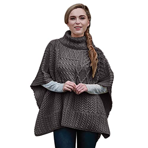Carraig Donn 100% Irish Merino Wool Patchwork Aran Cowl Cape.