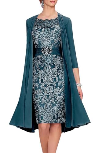 2 Pieces Tea Length Mother of The Bride Dresses for Wedding Long Formal Dress Elegant Evening Gowns with Jacket