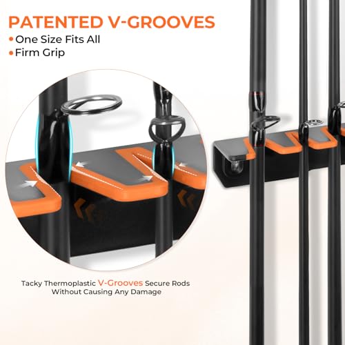 15-Rod Kastking V15 Wall Mount Vertical Fishing Rod Holder Rack - image 3