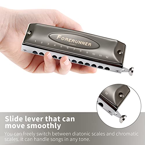 East Top T12-48NV Harmonica, Forerunner Chromatic Harmonica C Key 12-Hole 48 Tones Chromatic Mouth Organ Harmonica thumb #5