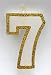 Wasiwax Number (7) Birthday Candle - GOLD GLITTER - Browse our store and choose other numbers