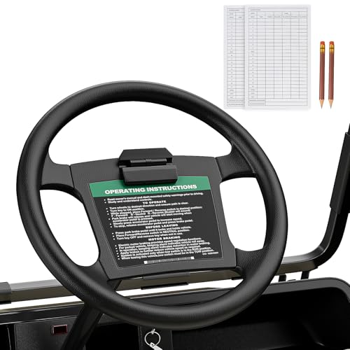 KyuerWK Club Car DS Steering Wheel Original Factory, Upgrade Anti-Slip Golf Cart Steering Wheel with Golf Pencil & Scorecard, Fits Club Car DS, OEM1016156, 1016219 (Black)