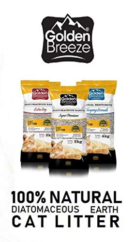 GOLDEN BREEZE areia para gatos totalmente natural, 1,8 kg – Grão fino, não desbota, ecológica – abso