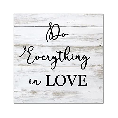 Décoration murale à suspendre en bois plaque rétro Do Everything in Love - 2