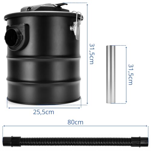 Sellnet Aschesauger 15L 1200W mit Blasfunktion & DUAL Filtersystem, Kaminsauger mit HEPA Filter, Staubsauger für Kamin… – Ansicht 6