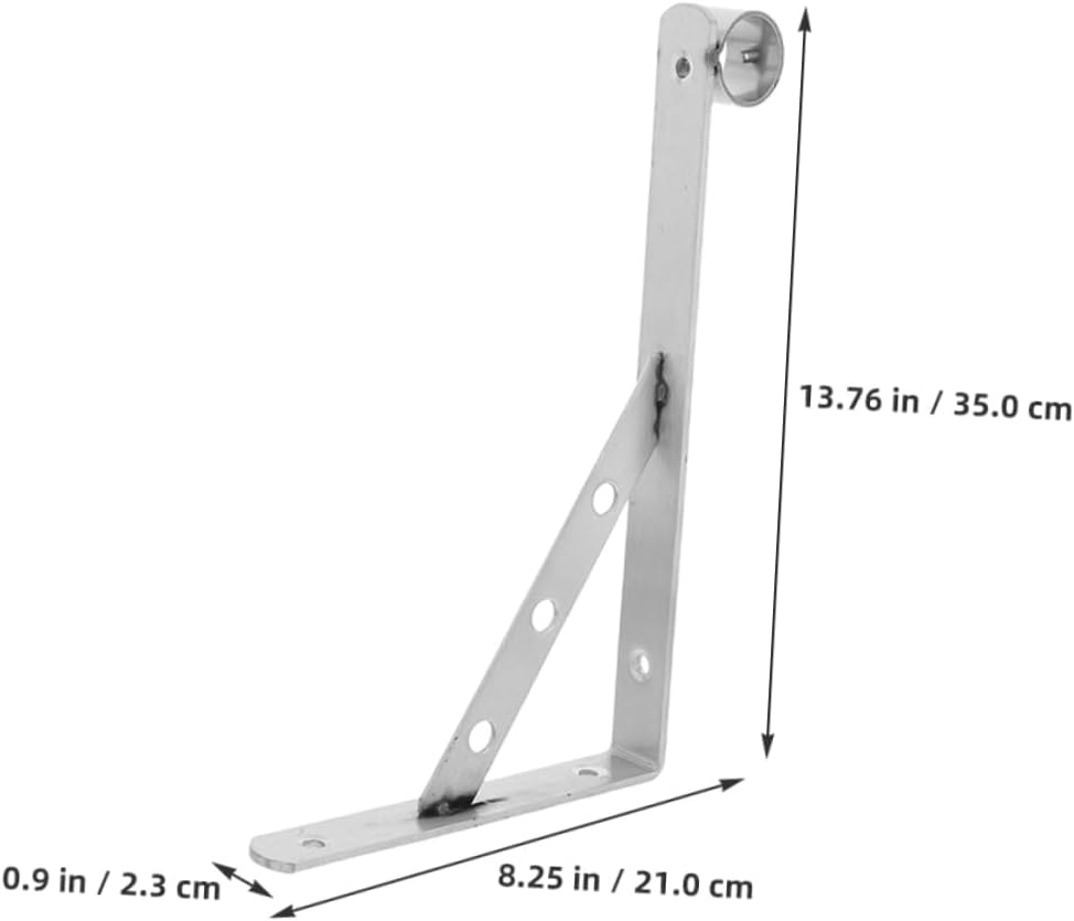 DOITOOL 2pcs Stainless Steel Closet Rod Brackets Triangular Heavy Duty Pole Holders for Space Optimization Wardrobe and Drying Rack Use