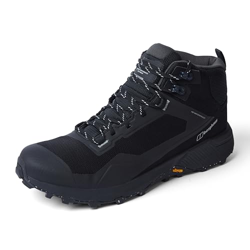 Berghaus Men's Revolute Active Walking Hiking Trail Shoes | Waterproof | Breathable | Durable | Vibram Rubber Sole Boots, Stretchlim Dkshd Hrbmst Gjibry, 9