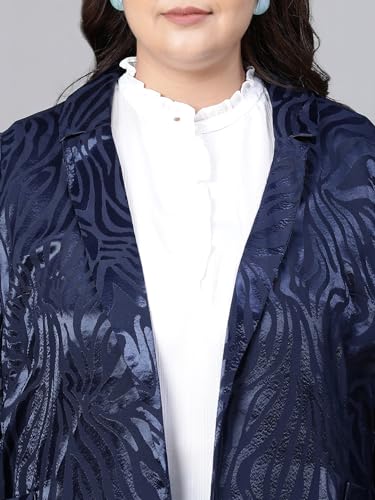 Image of oxolloxo Bright Open-Regular Collar Floral Print Plus Size Blazer Jacket
