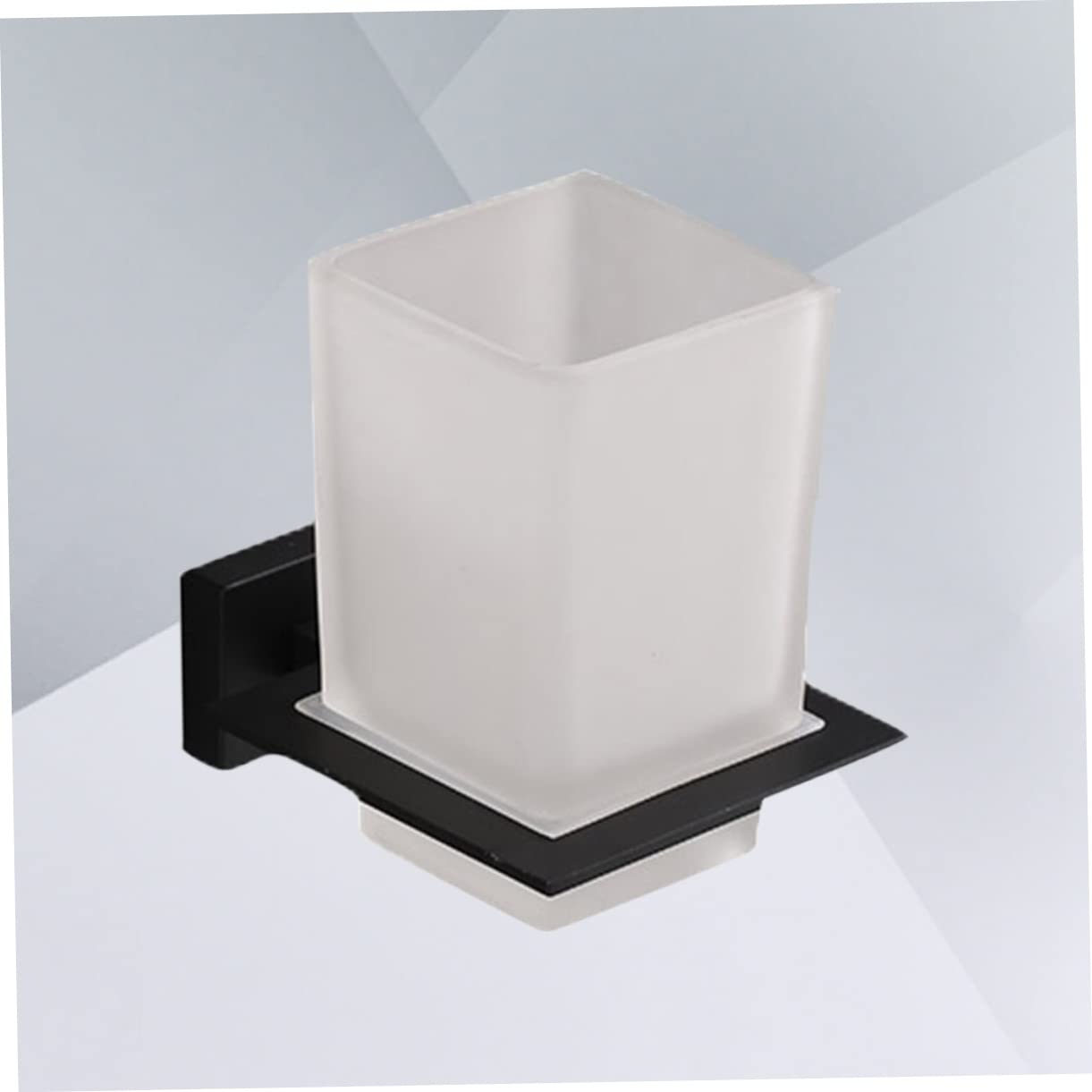 Porta Spazzolini con Bicchiere in Lega di Zinco Nero | Base Antiscivolo, Resistente All’umidità, per Bagno e Cucina, Supporto Ordinato per Spazzolini e Dentifricio
