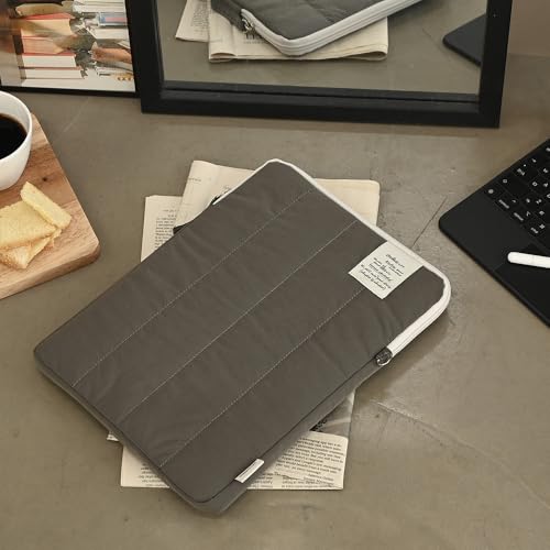 Image of Monolike Archive 247 Cushion Tablet Pouch 11inch, Gray - Padded Protective Sleeve for iPad Pro /Air, Soft Vintage Style Case