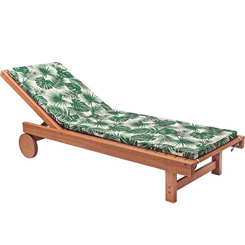 Espreguiçadeira para Piscina em Madeira Maciça com Estofado - Floral
