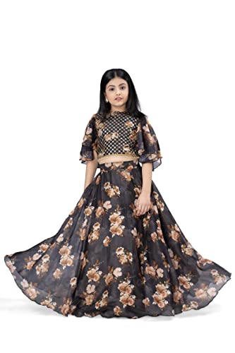 Simple and Stylish Outfit Ideas for Ganesh Pandal 2025 19 Fashion Dream Girl’s Tabby Silk Readymade Lehenga Choli