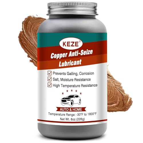 Keze Anti-Seize Lubricante Grasa de Cobre Lubricante para Bujías de Freno Resistente a la Sal y a la Humedad Lubricante Automotriz Resistente al Calor para Sondas de Oxígeno, 8 oz.