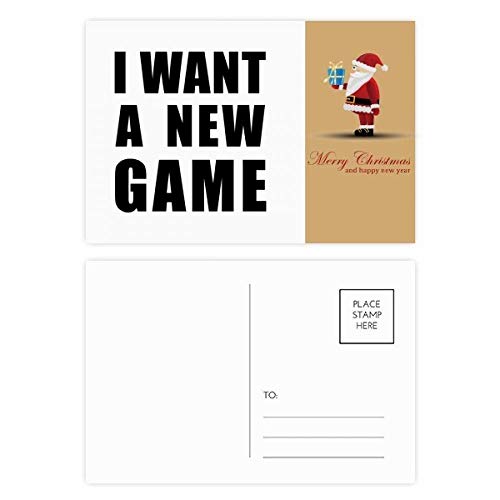 Cartes postales I Want A New Game Père Noël pour partager la magie des fêtes en famille