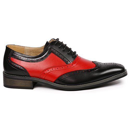 Metrocharm MC118 Men's Two Tone Perforated Wing Tip Lace Up Oxford Dress Shoes2