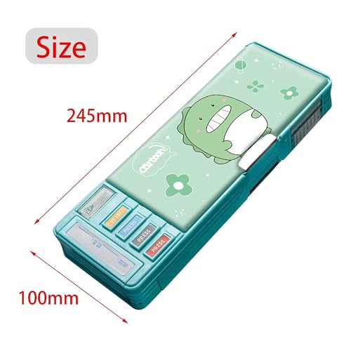 Image of LONGMIRE Plastic Pencil Box with Code Lock Pen Case Large Capacity Multi-Layer Multi-Function Storage Bag Secret Compartment Pencil Box for Kids- Multi-Color (Diano)