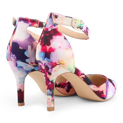 Image of JOY IN LOVE Closed Toe Heels Pumps for Women 3IN Stiletto Pointed Toe Ankle Strap Heels