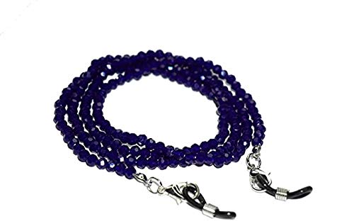 Semi Precious Crystal Round Beaded Spectacle Chain Lanyard String for Eyewear Frames, Specs, Reading Glasses, Sunglasses, 74 CM Goggles and Eyeglasses, Face Mask Color- Royal Blue-image-16