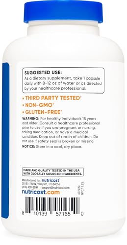 Nutricost N-Acetyl L-Cysteine (NAC) 600mg, 240 Veggie Capsules - Non-GMO, Gluten Free, Vegetable Caps (240 Caps)